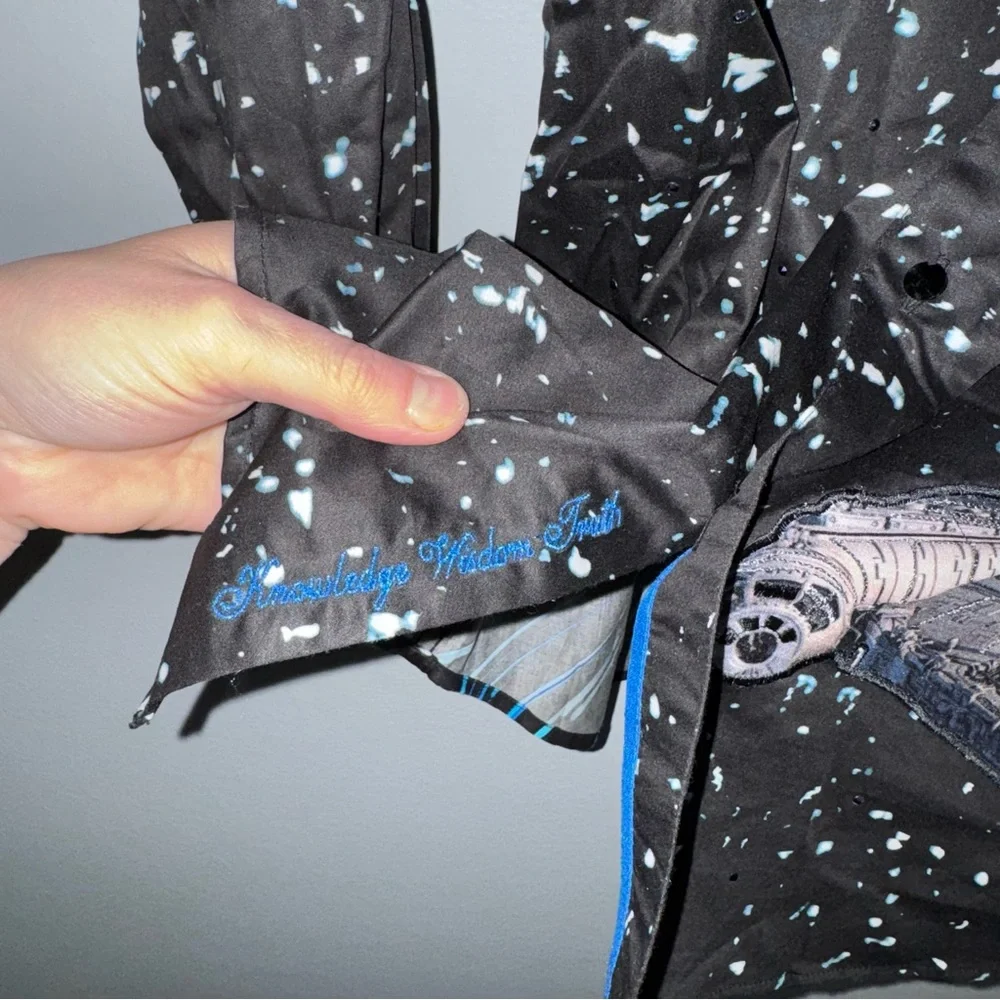 Star Wars “The Falcon”  HTF Robert Graham Black Button-Up Shirt Men’s L - Picture 11 of 11